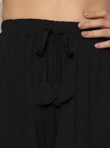 Women Shorts - 黑色 - 查看 3