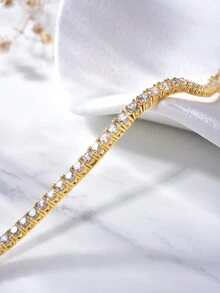 1條閃閃發光的3mm鋯石網球手鍊,適用於女性s925純銀魅力情人節優質女士珠寶禮物