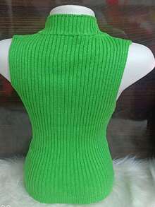 Women Knit Tops - 軍綠色 - 查看 2