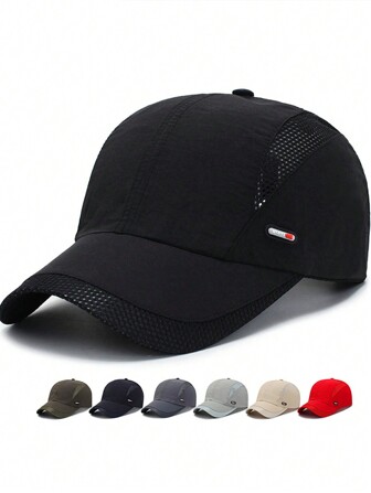 1pc Summer Men's Outdoor Quick-dry Sunshade Baseball Cap For Casual Wear