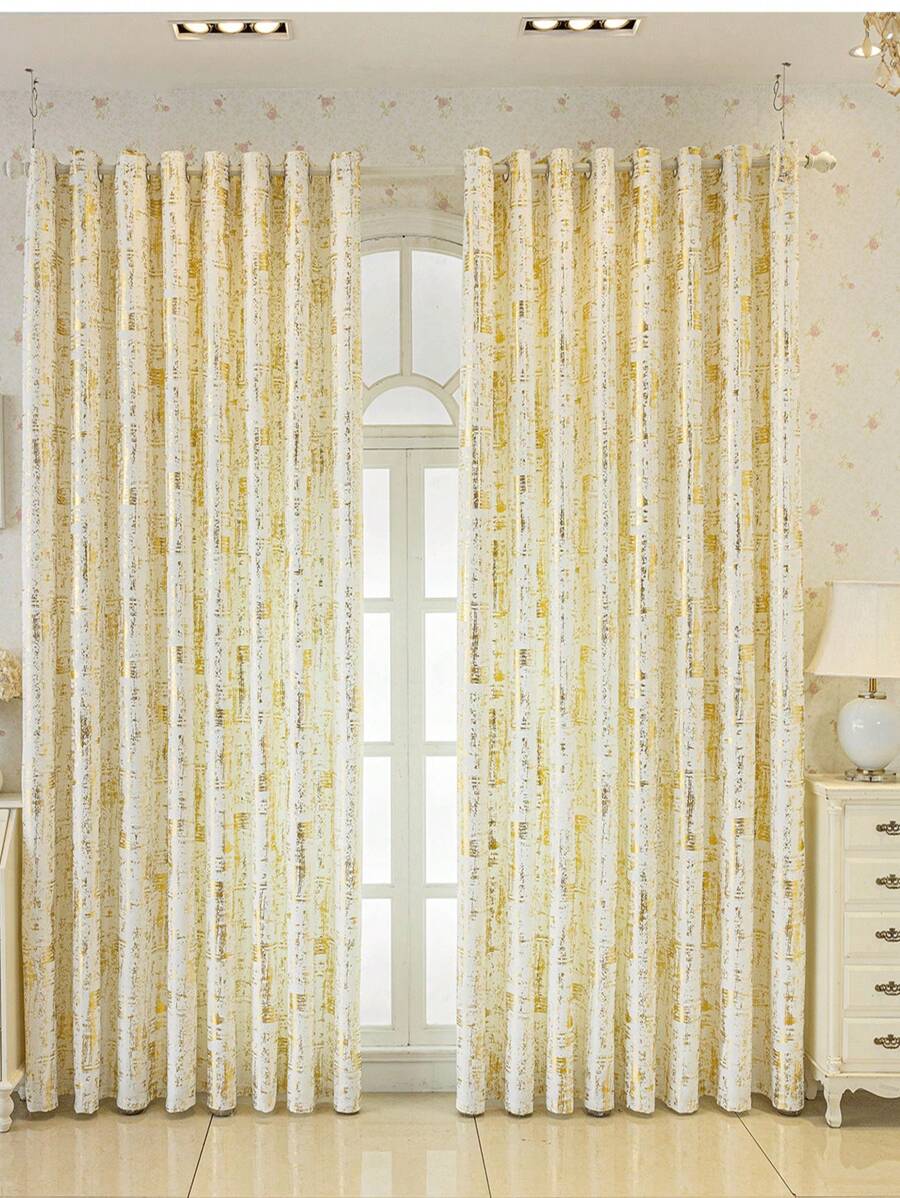 Rèm trang trí lá chuối vàng tối giản - trắng - Xem 1