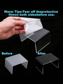 3 piezas Soporte de exhibición de joyería transparente, regalo para el Día de San Valentín o vuelta al colegio - transparente - Ver 3