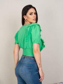 Women Tops - 綠色 - 查看 5