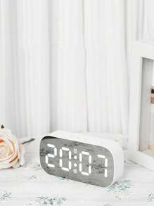 1pc Modern LED Digital Alarm Clock LED Back Light Display Desktop Clocks Electronic Clock For Home Office Travel Desktop Decor Clock Temperature Time Cycle Mode 5 Brightness Dimmer Room Decor Digital Clock - Apricot - View 2