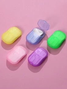 1盒/2 盒戶外旅行便攜式一次性皂片，洗手抗菌皂紙，花瓣洗手片，持久留香海灘度假必備品 - 紫色 - 查看 4