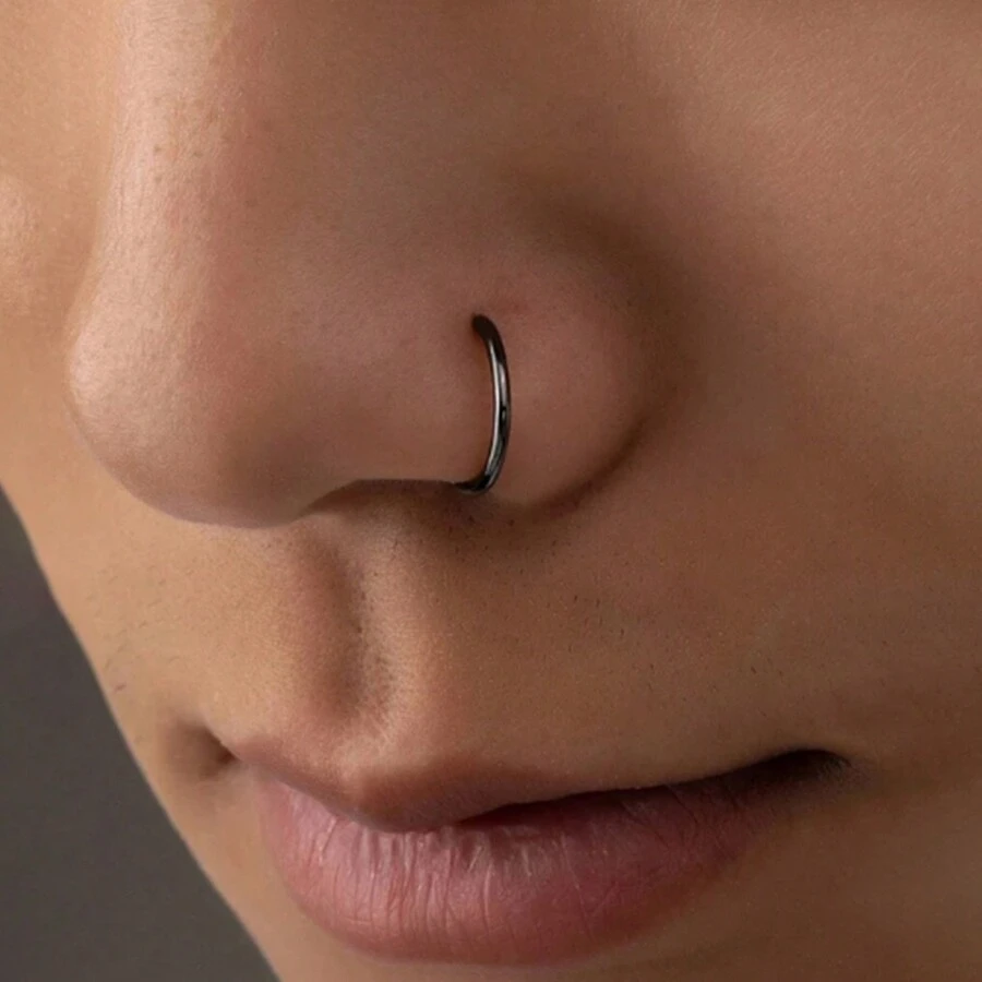 1入組時尚銅鼻環鑲嵌發亮的鼻子穿孔首飾類 - 彩色 - 查看 1