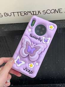 Fashion New 3D Silicone Butterfly Multi-Function Bracket Anti-Drop Phone Case Cover, Compatible With IPhone 17 Series - Dusty Purple - View 5