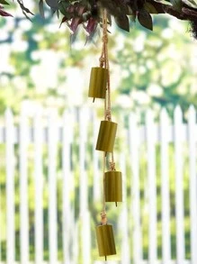 1Pc Rustic Vintage Bell With Tie Rope Tin Bell Christmas Decor Pendants Copper Bells Wall Hanging Pendant Party Decorations,Home Decor ,Room Decor,Wall Decor - Gold - View 1