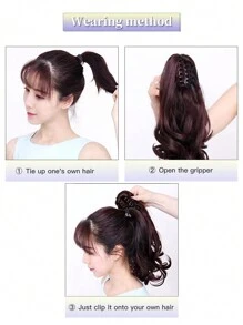 Synthetic Hair Ponytail In Burgundy Color, 12 Inches Length, Suitable For Daily Wear, Made Of Matte High Temperature Fiber - Burgundy - View 11