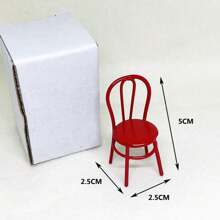 1 Miếng Nhà búp bê Thu nhỏ Phụ kiện Kim loại Giải trí Ghế có tay dựa Nhà  Mô hình bjd Đồ trang trí - Đỏ - Xem 2