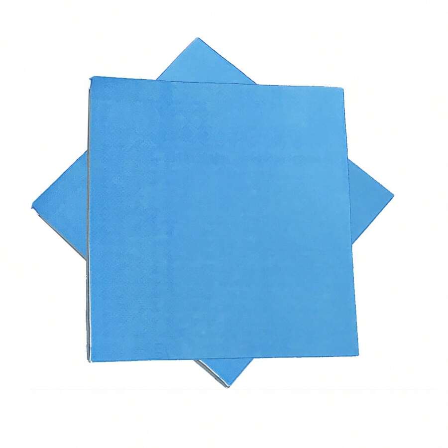 20入組33cm*33cm單色藍色花紋紙巾,可丟棄用的藍色花紋印刷紙巾,適合供應兒童生日派對裝飾 - 藍色 - 查看 1