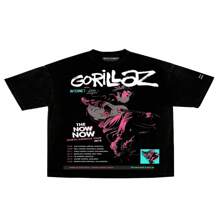 Unisex Drop Shoulder T-Shirts With Print - Black - View 3