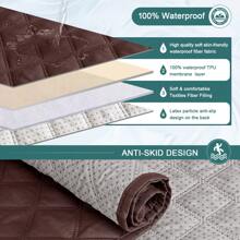 Waterproof Recliner Sofa Cover Recliner Loveseat Cover With Console Non-Slip Couch Covers Washable Reclining Sofa Cover Furniture Protector With Elastic Straps Pocket - Coffee Brown - View 5