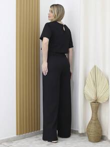 Women Two-piece Outfits - màu đen - Xem 2