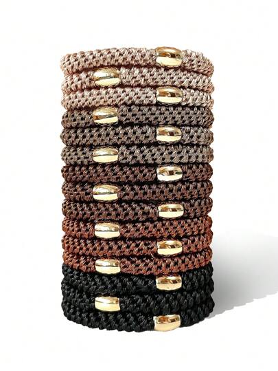 15pcs Women's Simple And Elegant Elastic Hair Ties Without Damage, Suitable For Thick Hair Ponytail Holder, 5 Colors Available Casual Ponytail Holders Hair Elastics Hair Rubber Bands Scrunchies Hair Rope, Hair Bobbles Hair Accessories Head Accessories