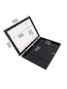 1入組a4尺寸兒童木製相框,掛壁透明蓋磁性相框用於儲存和展示孩子的藝術品、畫作、獎項和證書 - 黑色 - 查看 7