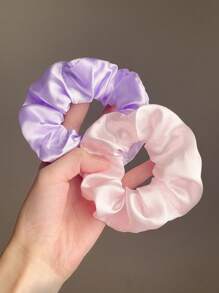 12/40个装女士时尚可爱糖果色弹力发圈套装，柔软有弹性，多巴胺情人节发圈，休闲马尾辫发饰弹力发带 - 彩色 - 查看 5