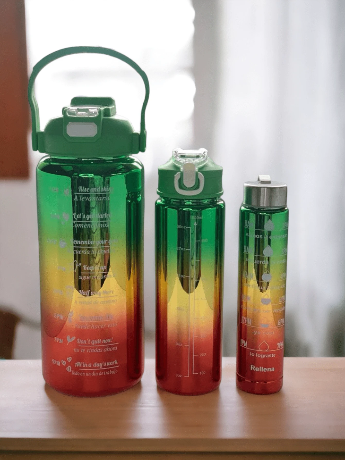 MOTIVATIONAL METAL BOTTLE - Green - View 1