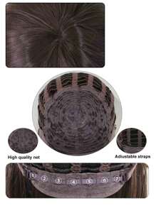 Nam Ngắn Thẳng Cosplay Bộ Tóc Giả Tổng Hợp Có Bangs, Râu Và Kính - màu nâu - Xem 8