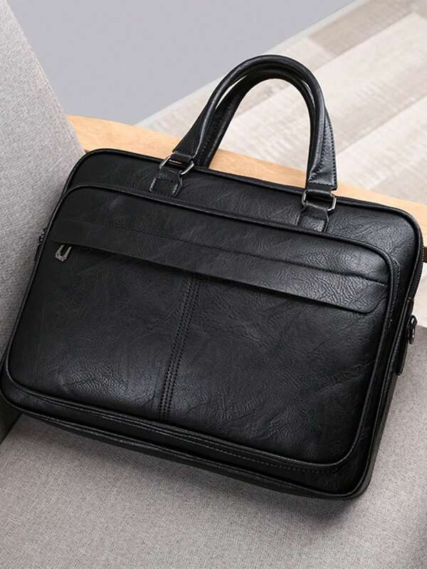 Simple And Versatile For Business And Leisure, Solid Briefcase Pu Fabric Is Waterproof, Scratch Resistant, And Wear-Resistant Satchel Classic Briefcase Vintage Commute Work Lightweight Anti-Theft Gift Messenger Bag Clutch Handbags Vacation Laptop Case Travel Christmas Purse Holiday Thanksgiving Gifts Side Bags Hip Bag Tote Bag Gifts For Bag Travel Essentials Retro Bag Valentine Day Black Bag Holiday Essentials Laptop Bag Stickers Winter Valentine Gifts Vintage School Men Gift Bag Pack