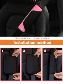MEIKAXIU 1pc 3d Breathable Skin-Friendly Pu Leather Seat Belt Cover, Pressure Relief And Comfortable, Automotive Product For Women,Car Accessories - Pink - View 5