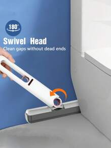 1 Handle+3pcs Magic Mini Mop Head Handheld Household Car Portable Pressing Type Sponge Mop For Wet And Dry Cleaning In Bathroom, Kitchen, Tableware, Desktop, Glass - White - View 1