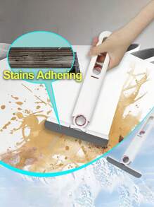 1 Handle+3pcs Magic Mini Mop Head Handheld Household Car Portable Pressing Type Sponge Mop For Wet And Dry Cleaning In Bathroom, Kitchen, Tableware, Desktop, Glass - White - View 6