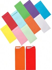 12 件現金信封用於儲蓄挑戰,3.2x6.6 英寸,非常適合預算、硬幣、支票、禮品卡和門票 - 彩色 - 查看 1