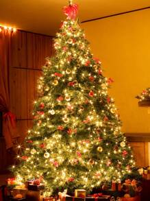 1 件圣诞暖光灯串圣诞树装饰圣诞派对婚礼装饰，三种灯光颜色，8 种功能闪烁，电池发光 - 暖光 - 查看 1