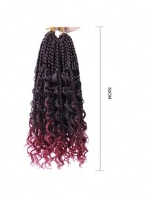 20" 12 Cabello De Trenzas De Caja De Ganchillo Con Extremos Rizados, Extensiones De Cabello Trenzado De Estilo Boho Con Degradado De Color De Pelo Para Mujeres, Para Uso Diario, De Fiesta, Decoración De Halloween Y Pelucas De Moda (ombre, Tbug) - Degradado - Ver 4