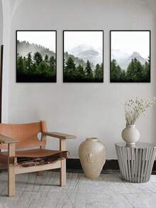 3pcs 30x40cm Modern Style Landscape Decoration Painting, Suitable For Living Room, Bedroom, Office, Cafe Decoration, Without Frame - Multicolor - View 4