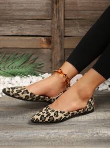 de mujeres con estampado de leopardo de punta Zapatos planos , otoño invierno de moda con casual Zapatillas planas - Multicolor - Ver 8