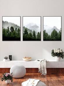 3pcs 30x40cm Modern Style Landscape Decoration Painting, Suitable For Living Room, Bedroom, Office, Cafe Decoration, Without Frame - Multicolor - View 7
