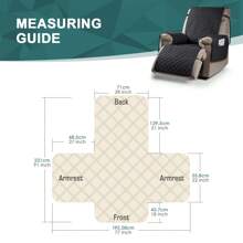 Waterproof Recliner Sofa Cover Recliner Loveseat Cover With Console Non-Slip Couch Covers Washable Reclining Sofa Cover Furniture Protector With Elastic Straps Pocket - màu đen - Xem 7
