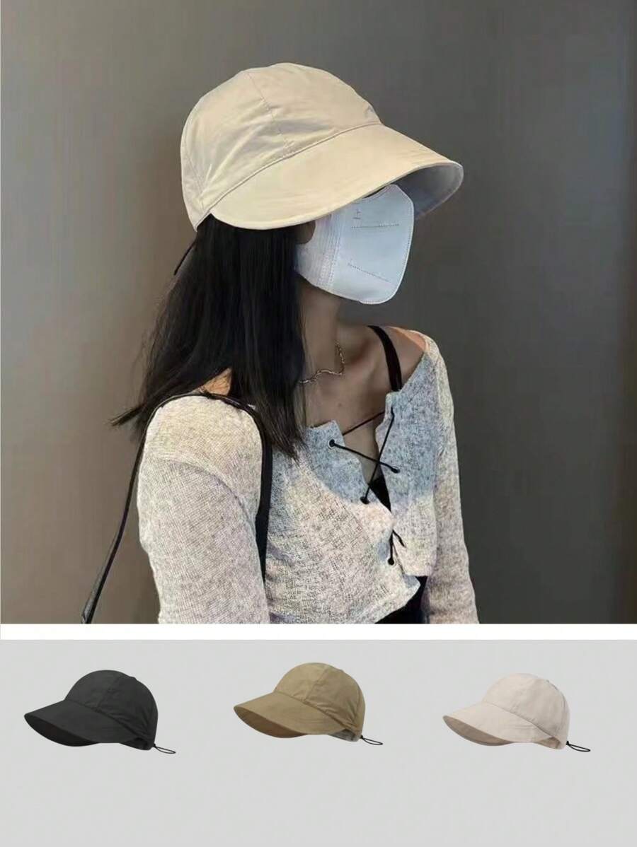 1pc Women's Beige Baseball Cap, Simple Style Suitable For Daily Use - Beige - View 1