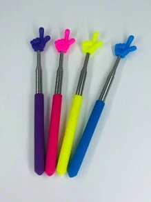 1pc Children Reading Pointer Stick For Blackboard Teaching, Retractable Stainless Steel Telescoping Hand Pointer For Teachers And Home Use Back To School - Purple - View 3