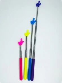 1pc Children Reading Pointer Stick For Blackboard Teaching, Retractable Stainless Steel Telescoping Hand Pointer For Teachers And Home Use Back To School - Purple - View 4