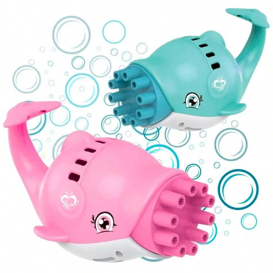 Lança Bolhas De Sabão Golfinho Brinquedo Elétrico Automático Máquina de Bolhas de Sabão - Verde - Visão 1