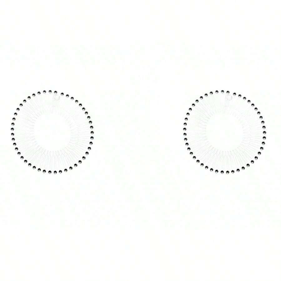 2pcs/set Ladies' Rhinestone Inlaid Invisible Hair Comb And Hair Clip, Clear Color Hair Tool For Daily Use - Clear - View 1