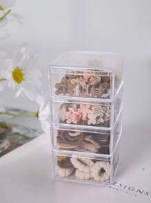 105 chiếc Cô gái 4 Lớp Ngăn kéo Hộp Đóng gói Mini Kẹp vuốt Băng tóc Bộ Đối với Mặc hàng ngày ( Màu sắc Ngẫu nhiên ) - Nhiều màu - Xem 2