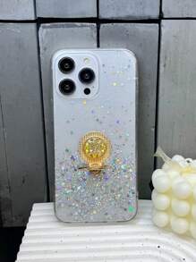 Complete Phone Case Set With Anti-Fall Dropping Technology, Sparkles, Rhinestones, And Rotatable Stand Compatible With Apple, Compatible With Samsung, Compatible With Xiaomi, Compatible With Oppo, Compatible With Vivo, Compatible With Huawei Phones - White - View 4