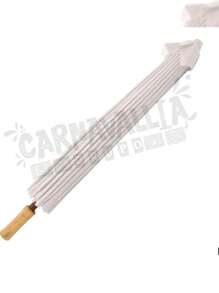 GRUPO CARNAVALLIA Chinese Wooden Sun Umbrella White Bamboo Fabric Flowers Wedding Souvenir