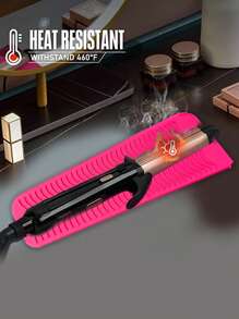 1pc Silicone Curling Iron Storage Bag - Hot Pink - View 2