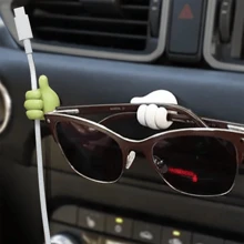 8 peças suporte de borracha em formato de mão para óculos, cabo de alimentação, linha de carregamento, mini gancho autoadesivo, organizador de armazenamento de carro, decorações de gadgets, clipe para óculos de sol, acessórios para carro, acessórios para interior de carro