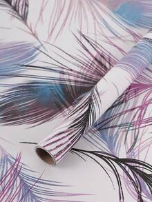 1米/2米/3米/5米彩色逼真羽毛自粘壁紙用於房間牆壁、櫥櫃、家具裝修,臥室、客廳裝飾,pvc防水貼紙