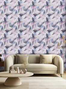 1米/2米/3米/5米彩色逼真羽毛自粘壁紙用於房間牆壁、櫥櫃、家具裝修,臥室、客廳裝飾,pvc防水貼紙