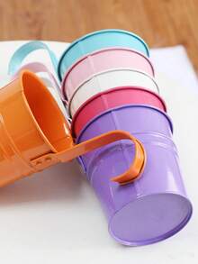 藍色牆籬花盆裝飾陽台,色彩繽紛的鐵製掛桶,植物盆栽容器,大尺寸(1個/2個/5個/10個) - 藍色 - 查看 8