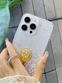 Complete Phone Case Set With Anti-Fall Dropping Technology, Sparkles, Rhinestones, And Rotatable Stand Compatible With Apple, Compatible With Samsung, Compatible With Xiaomi, Compatible With Oppo, Compatible With Vivo, Compatible With Huawei Phones - White - View 2