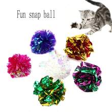 10pcs/5pcs Random Colorful Cat Crinkle Ball Toy, Lightweight & Chewable & Chaseable & Creatively Photoshoot Props, Keeps Pet Active, Also Could Be Used As Ornament & Festival Decoration, Suitable For Home Indoor Use - Multicolor - View 5