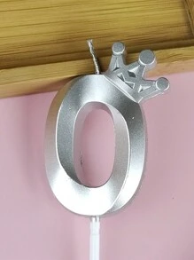 1pc Crown & Number Shape Candle For Birthday Party Decoration